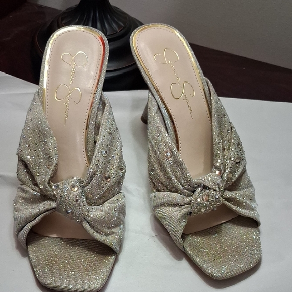 Jessica Simpson Shoes - Jessica Simpson Glittering Silver Heels
